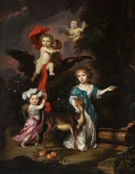 Porträt von vier Kindern als Ceres, Ganymed, ein Cherub und Diana